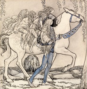 A kantárnál vezette a sietséget, és így utaztak az erdőben